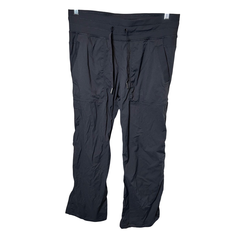 Lululemon Dance Studio Crop Women's 10 Black Ribbed Lightweight Jogger Pants